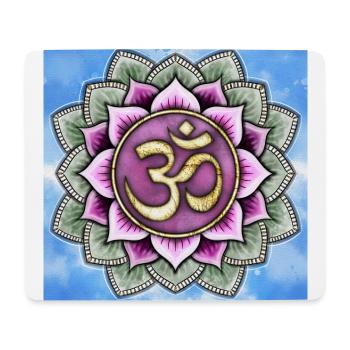 Signe Om en fleur de lotus - Tapis de souris (format paysage) - blanc - Devant