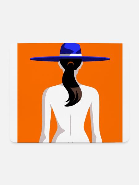 Frau mit Sombrero - Mousepad (Querformat) - Weiß
