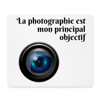La photographie est mon principal objectif - Tapis de souris (format paysage) - blanc - Devant