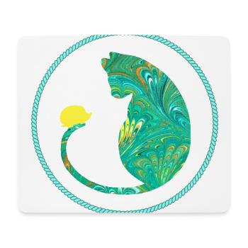 katze mit igel e 71 - Mousepad (Querformat) - Weiß - Vorne