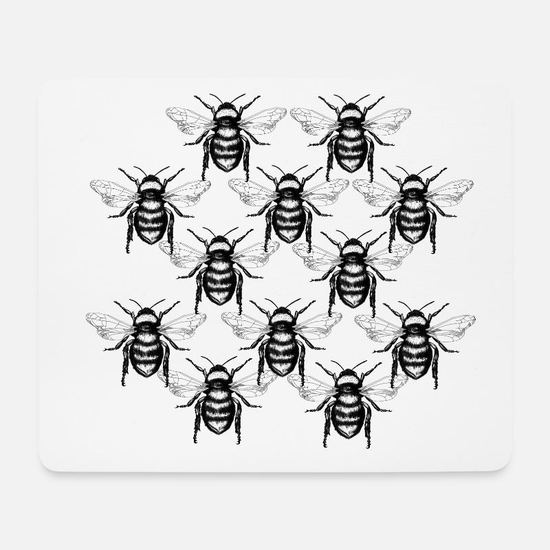 Bienenmotiv - Mousepad (Querformat) - Weiß