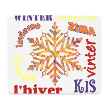 winter mehrsprachig e 53 - Mousepad (Querformat) - Weiß - Vorne