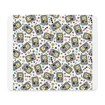 Video Game Console Emojis Pattern on White - Mouse Pad (horizontal) - white - Front
