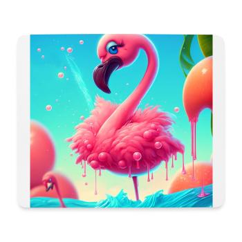 Flamingo Cartoon - Mousepad (Querformat) - Weiß - Vorne