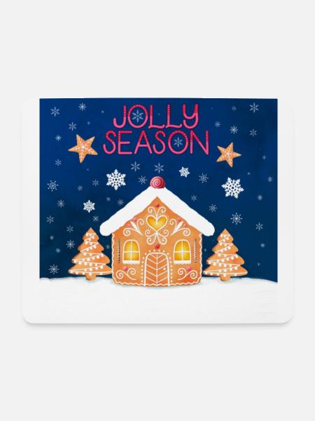 Fröhliche Weihnachtszeit mit Lebkuchen und Keksen - Mousepad (Querformat) - Weiß