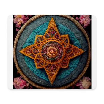 Boho Mandala Abstract - Mousepad (Querformat) - Weiß - Vorne
