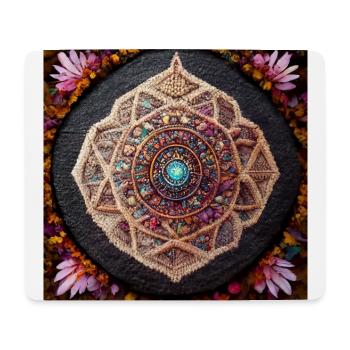 Boho Mandala Abstract - Mousepad (Querformat) - Weiß - Vorne