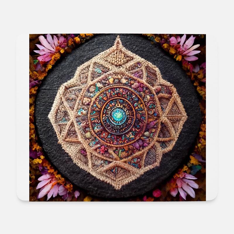 Boho Mandala Abstract - Mousepad (Querformat) - Weiß