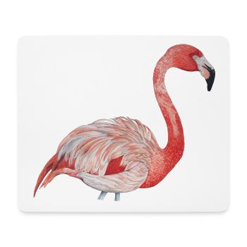 rosa Flamingo von der Seite - Mousepad (Querformat) - Weiß - Vorne