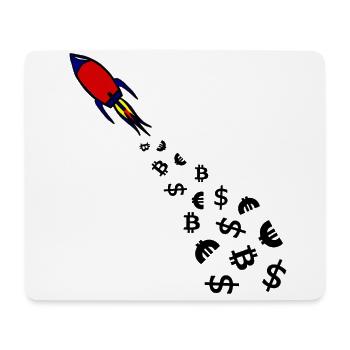 Bitcoin und Dollars - Mousepad (Querformat) - Weiß - Vorne