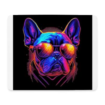Français Bulldog Love - Tapis de souris (format paysage) - blanc - Devant
