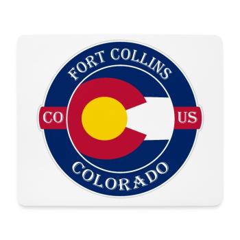 Fort Collins Colorado Flag USA Souvenir Badge - Tapis de souris (format paysage) - blanc - Devant
