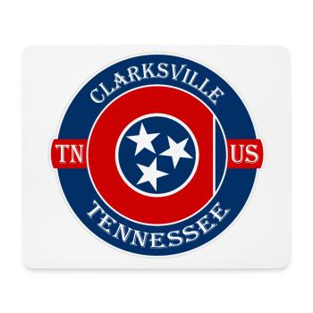 Clarksville Tennessee Flagge USA Souvenir Abzeichen - Mousepad (Querformat) - Weiß - Vorne