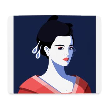 Frau - Mädchen - stilvoll - Mousepad (Querformat) - Weiß - Vorne