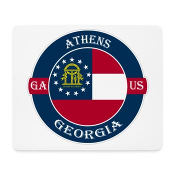 Athènes Géorgie Flag USA Travel Souvenir Badge - Tapis de souris (format paysage) - blanc - Devant