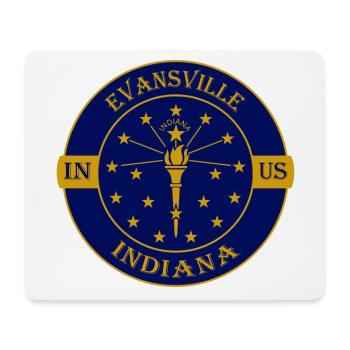 Evansville Indiana Flag USA Travel Souvenir Badge - Tapis de souris (format paysage) - blanc - Devant