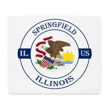 Springfield Illinois Flag USA Souvenir Badge - Tapis de souris (format paysage) - blanc - Devant