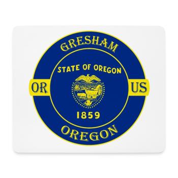 Gresham Oregon Flagge USA Reise Souvenir Abzeichen - Mousepad (Querformat) - Weiß - Vorne