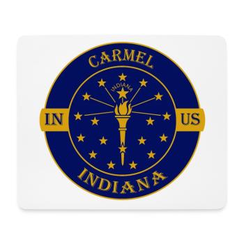 Carmel Indiana Flag USA Travel Souvenir Badge - Tapis de souris (format paysage) - blanc - Devant