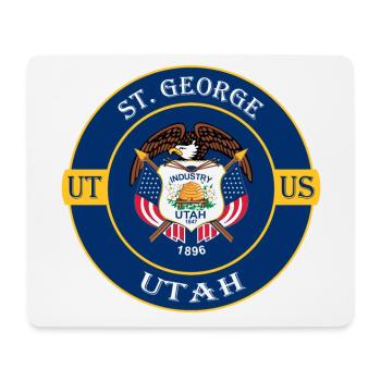 St. George Utah Flag USA Travel Souvenir Badge - Mouse Pad (horizontal) - white - Front