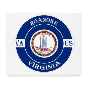 Roanoke Virginia Flag USA Travel Souvenir Badge - Tapis de souris (format paysage) - blanc - Devant