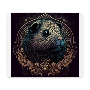 Cochons d’Inde avec ornements - Tapis de souris (format paysage) - blanc - Devant
