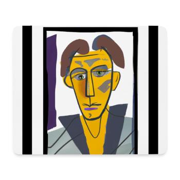Portrait abstrait de ROMEO de William Shakespeare - Tapis de souris (format paysage) - blanc - Devant