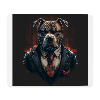 American Staffordshire Terrier im Anzug - Mousepad (Querformat) - Weiß - Vorne