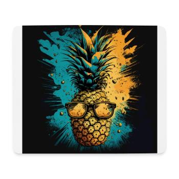 Drôle de fruit d’ananas - Tapis de souris (format paysage) - blanc - Devant