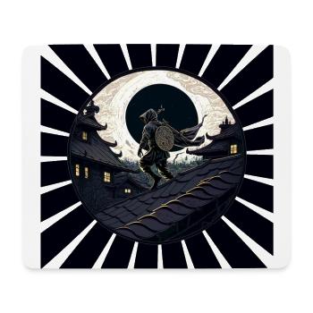 Rooftops I Ninja Shinobi nachts Geschenk Männer - Mousepad (Querformat) - Weiß - Vorne