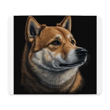 Shiba Inu Chien - Tapis de souris (format paysage) - blanc - Devant