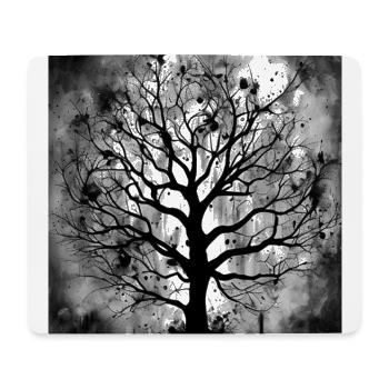 Tree ink black - Mouse Pad (horizontal) - white - Front