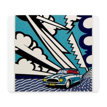 Comic Style Cadillac Geschenk - Mousepad (Querformat) - Weiß - Vorne