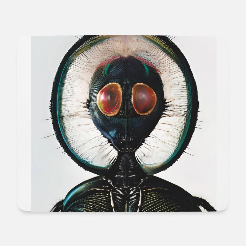 fotografisches Portrait Insekt mit grossen Augen - Mousepad (Querformat) - Weiß