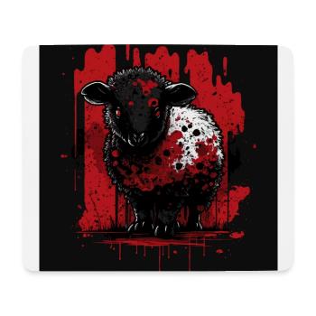 Mouton noir mignon - Tapis de souris (format paysage) - blanc - Devant