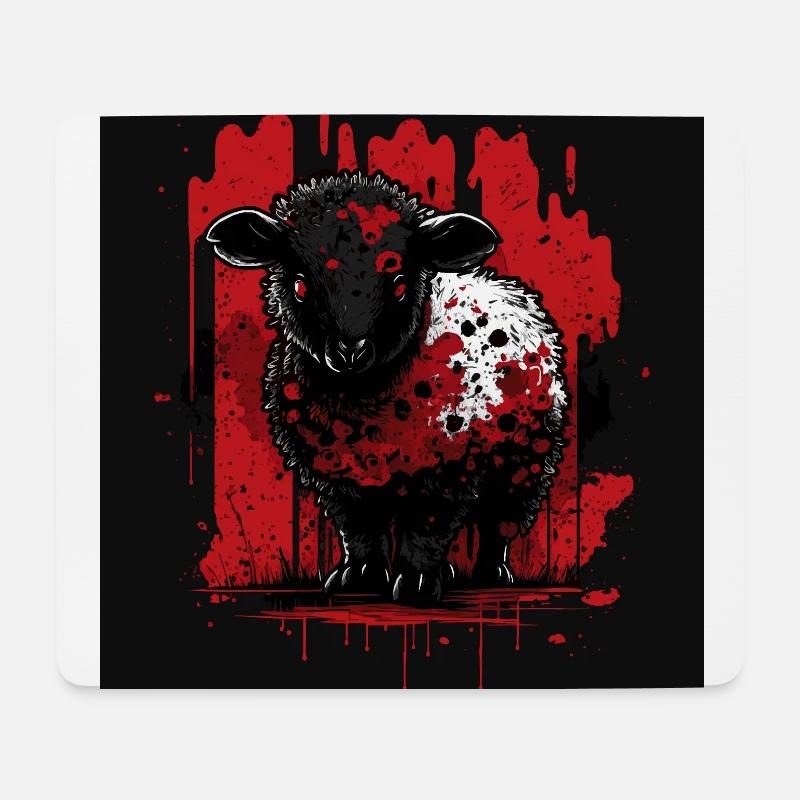 Niedliches schwarzes Schaf - Mousepad (Querformat) - Weiß
