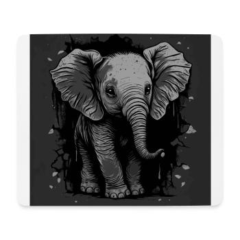 Niedliches Elefantenbaby - Mousepad (Querformat) - Weiß - Vorne