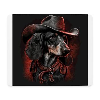Dachshund cowboy - Mouse Pad (horizontal) - white - Front