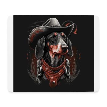 Dachshund cowboy - Mouse Pad (horizontal) - white - Front