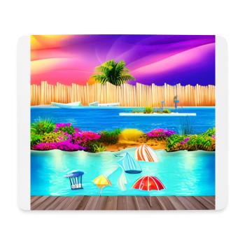 Sonniger Urlaub am Meer - Mousepad (Querformat) - Weiß - Vorne