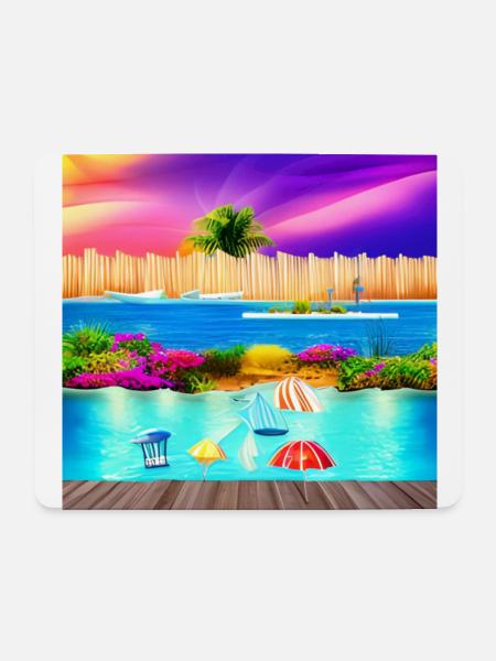 sunny vacation at sea side - Mouse Pad (horizontal) - white