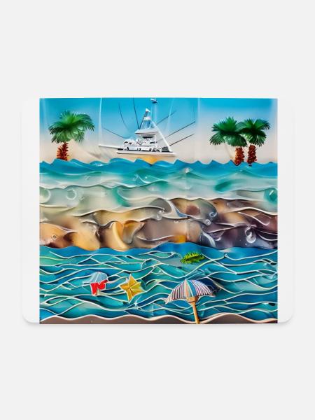 Sonniger Tag am Meer - Mousepad (Querformat) - Weiß