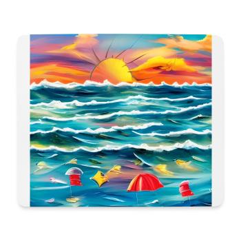 Sommer mit den Eltern am Meer - Mousepad (Querformat) - Weiß - Vorne
