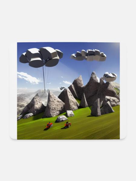 bicicle in the mountain with sunny sky and crashed - Mouse Pad (horizontal) - white