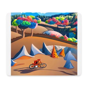 bike in sunny mountains - Mouse Pad (horizontal) - white - Front