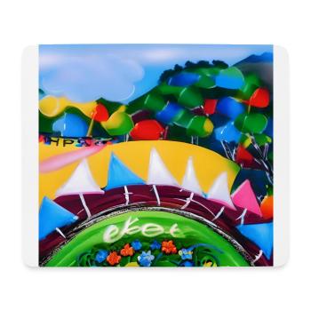Kind mit dem Pastellrad in den Bergen während der SU - Mousepad (Querformat) - Weiß - Vorne