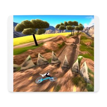 Faire du vélo à travers les montagnes ensoleillées - Tapis de souris (format paysage) - blanc - Devant