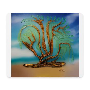 Alter Baum im Sommer - Mousepad (Querformat) - Weiß - Vorne