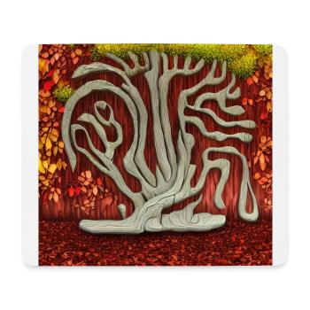 Alter Baum im Herbst - Mousepad (Querformat) - Weiß - Vorne