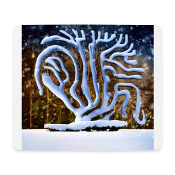 Alter Baum im Winter - Mousepad (Querformat) - Weiß - Vorne